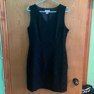 Pure by Alfred Sung | black lace dress with v neck and side zipper